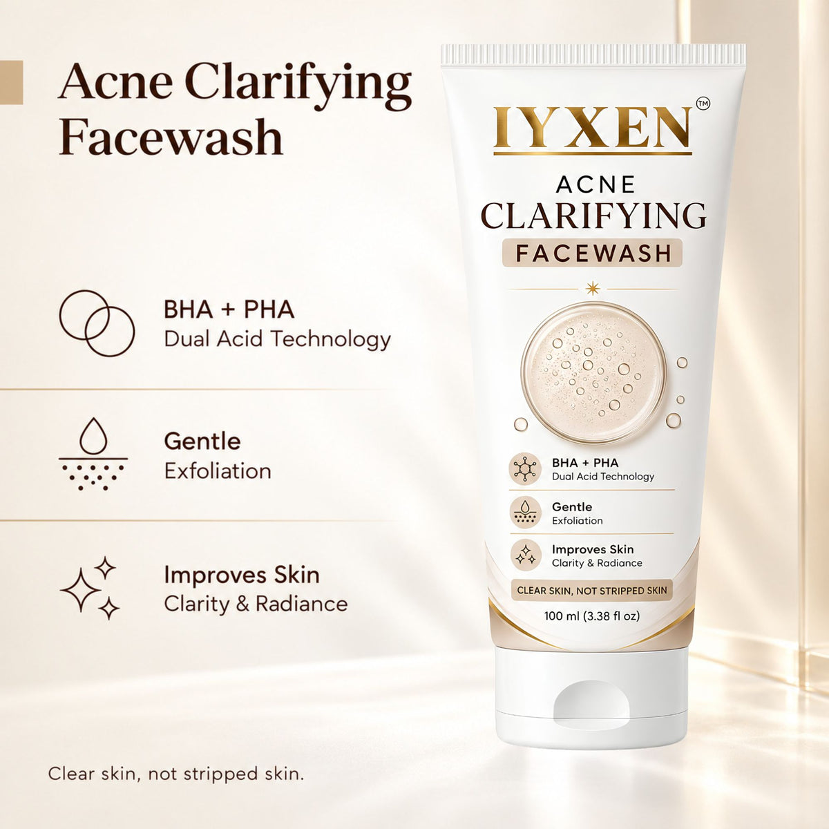 Iyxen Acne Clarifying Face Wash For Acne Prone Skin
