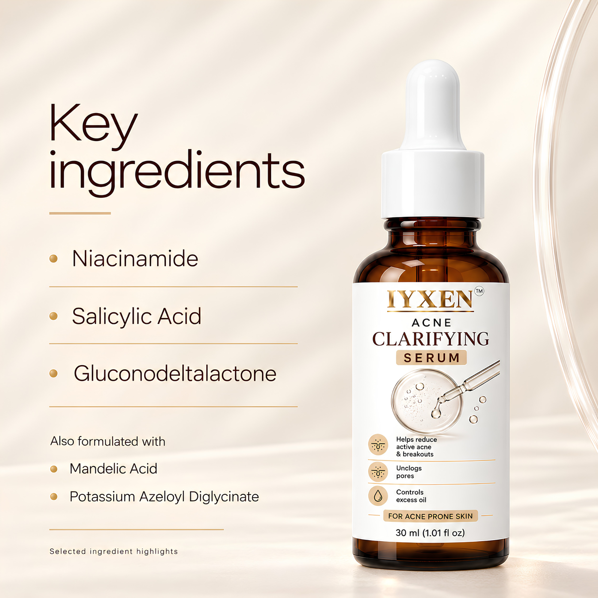 Iyxen Acne Clarifying Serum For Acne Prone Skin