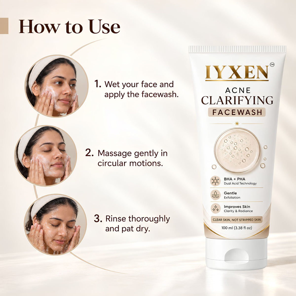 Iyxen Acne Clarifying Face Wash For Acne Prone Skin
