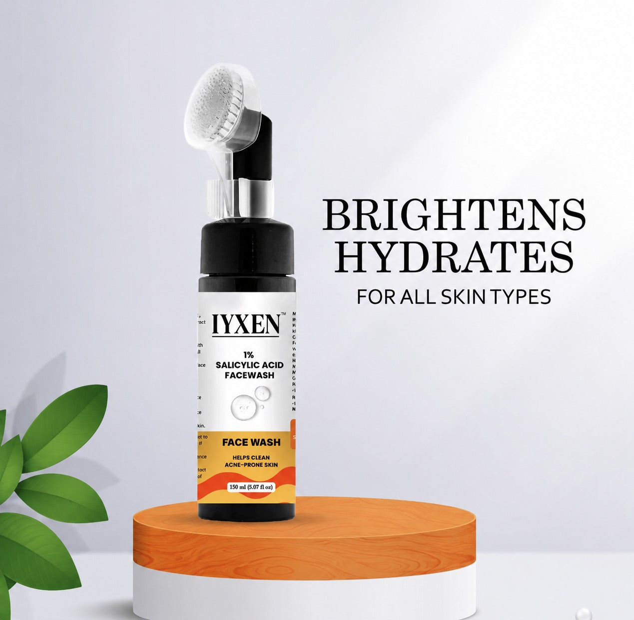 Iyxen 1% Salicylic Acid Face Wash With Brush For Acne Prone Skin