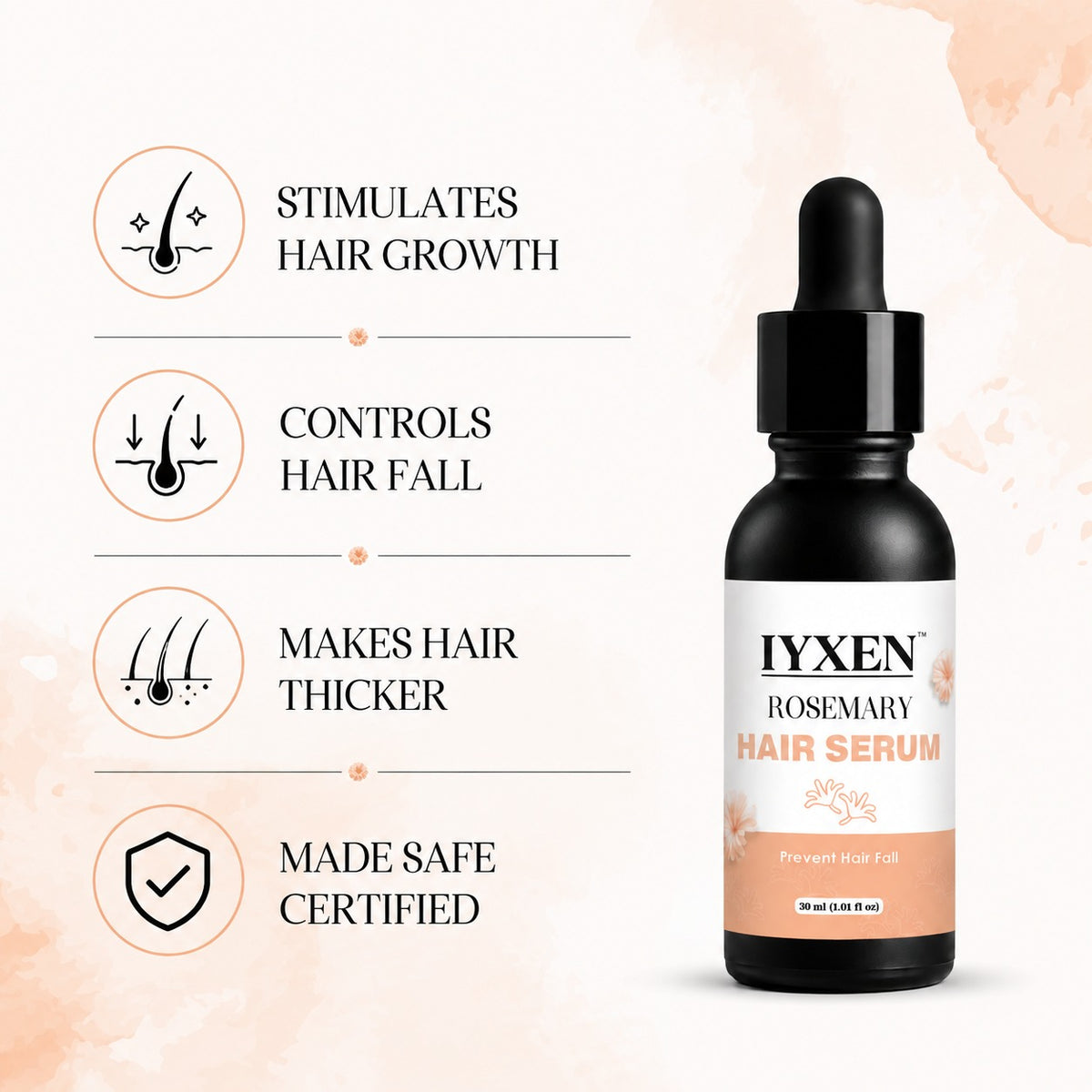 Iyxen Rosemary Biotin Hair Serum For Growth And Hair Fall Control