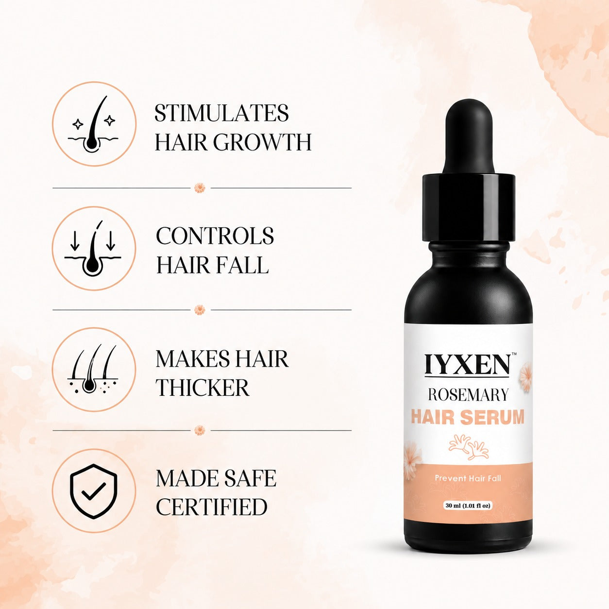 Iyxen Rosemary Biotin Hair Serum For Growth And Hair Fall Control