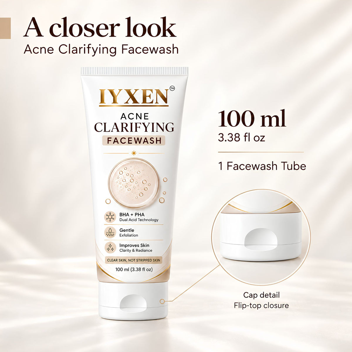 Iyxen Acne Clarifying Face Wash For Acne Prone Skin
