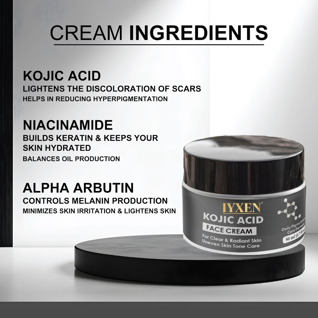 Iyxen Kojic Acid Niacinamide Face Cream For Clear Radiant Skin