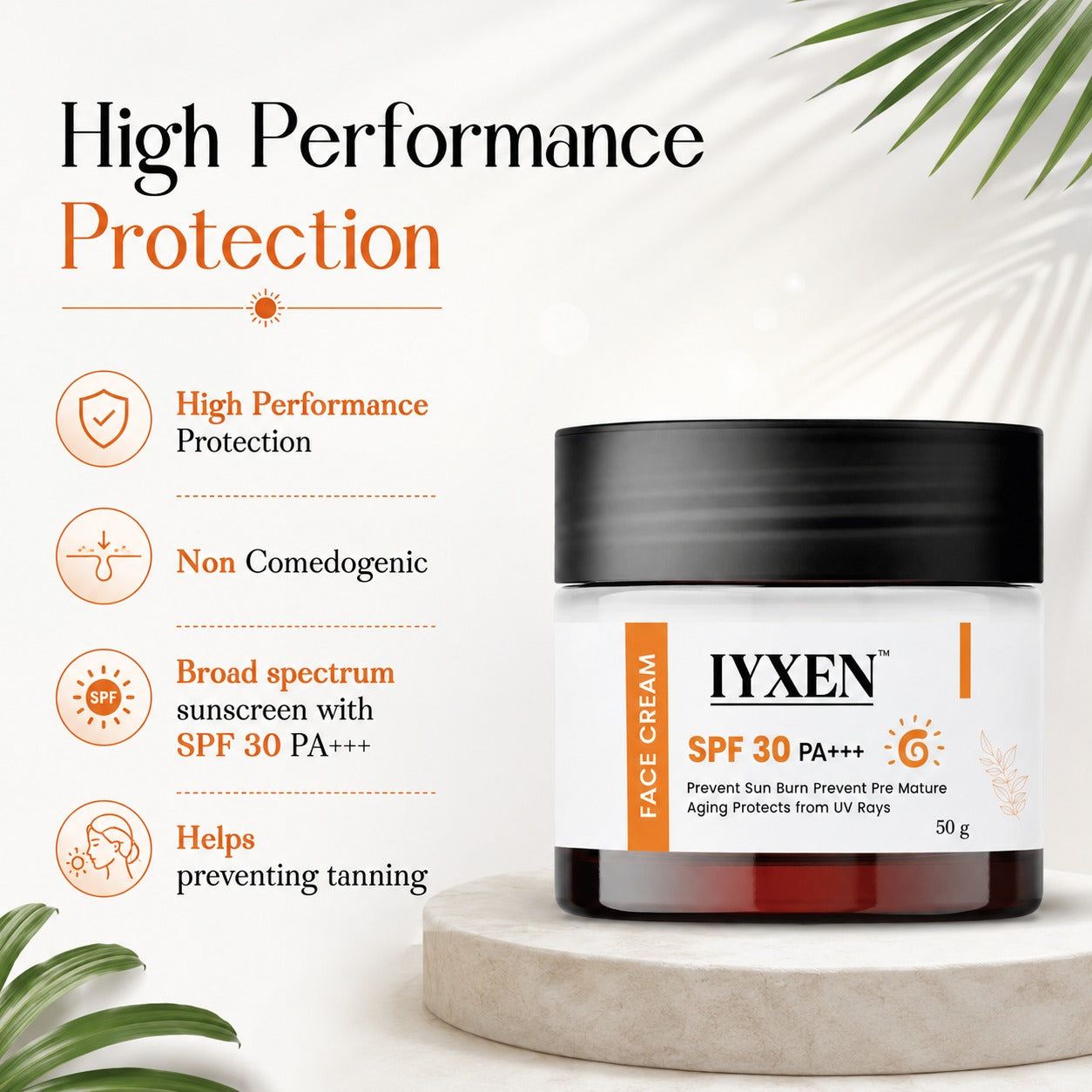 Iyxen Spf 30 Pa+++ Broad Spectrum UV Protection Face Cream