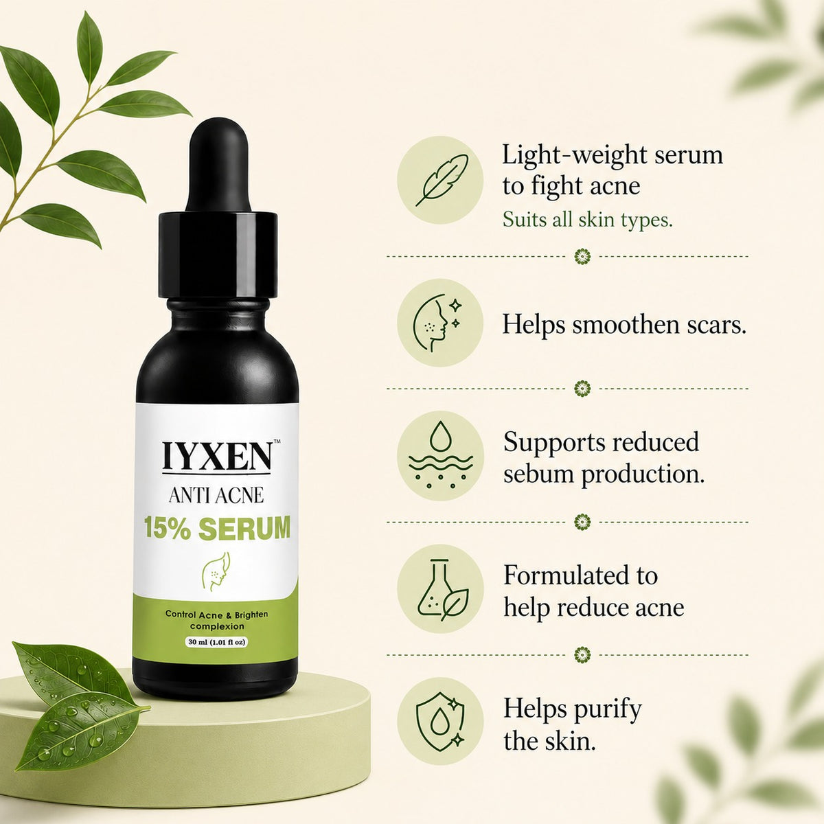 Iyxen Anti Acne 15% Serum For Acne And Brightening