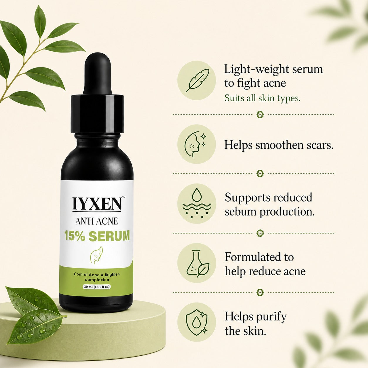 Iyxen Anti Acne 15% Serum For Acne And Brightening