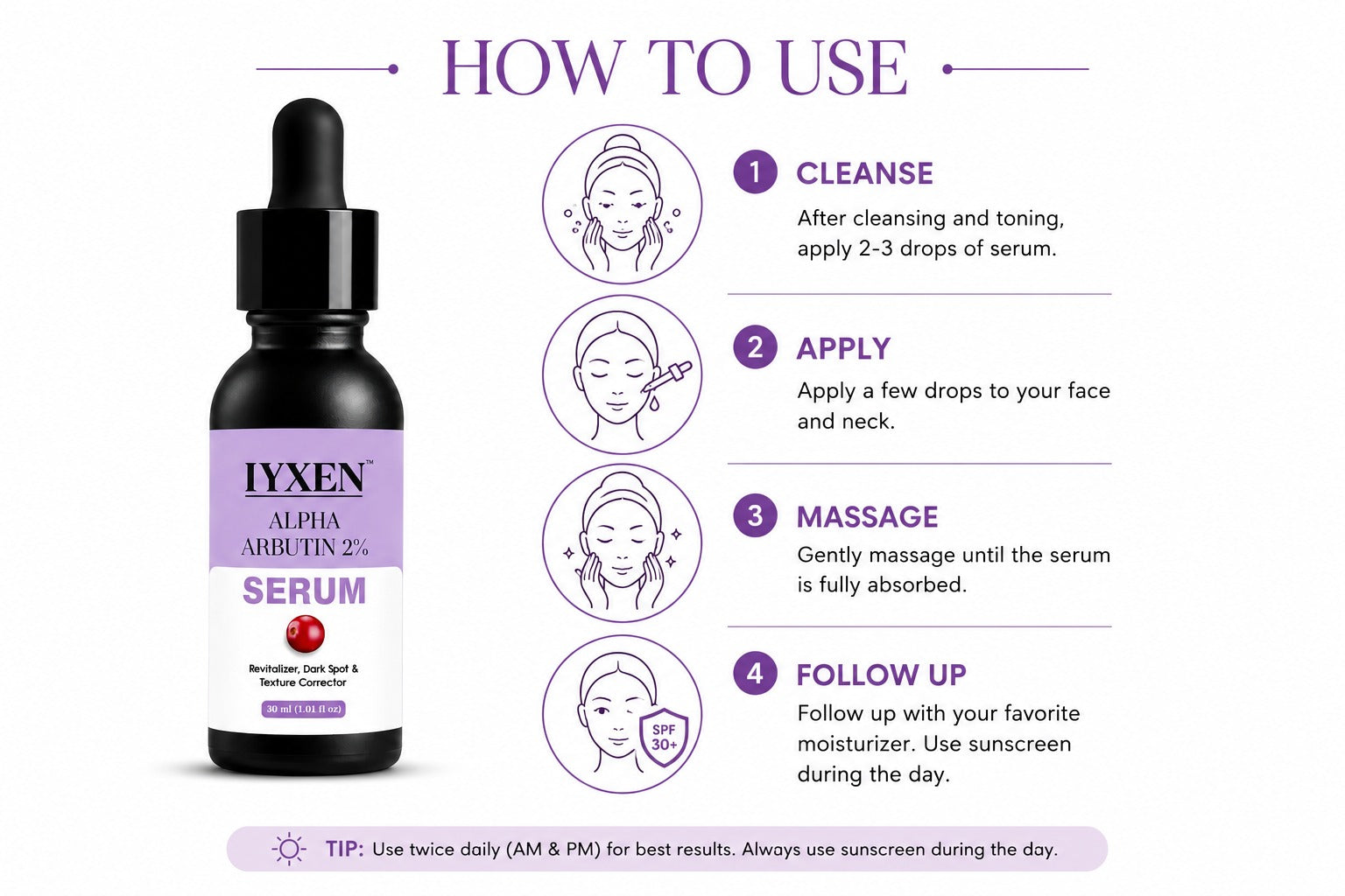 Iyxen Alpha Arbutin 2% + Hyaluronic Acid Dark Spot Face Serum