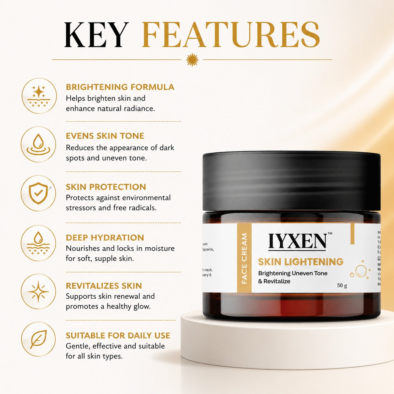 Iyxen Brightening Complex Uneven Tone Dark Spot Face Cream