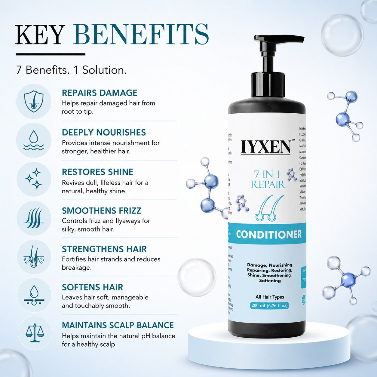 Iyxen 7 In 1 Repair Nourishing Hair Conditioner For All Hair Types