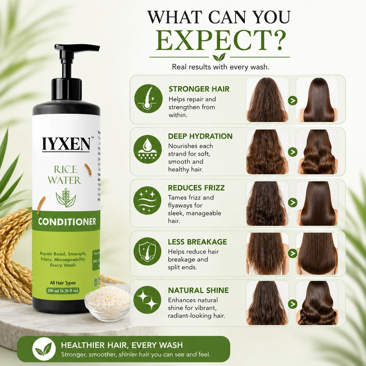 Iyxen Rice Water Nourishing Conditioner For All Hair Types