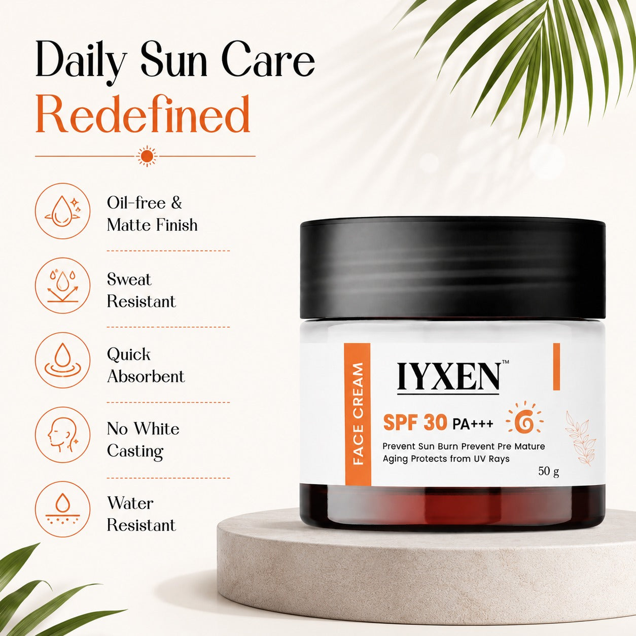 Iyxen Spf 30 Pa+++ Broad Spectrum UV Protection Face Cream