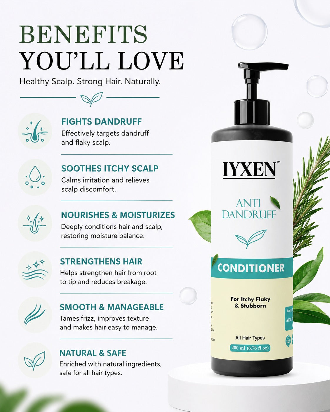 Iyxen Anti Dandruff Conditioner For Itchy Flaky Scalp