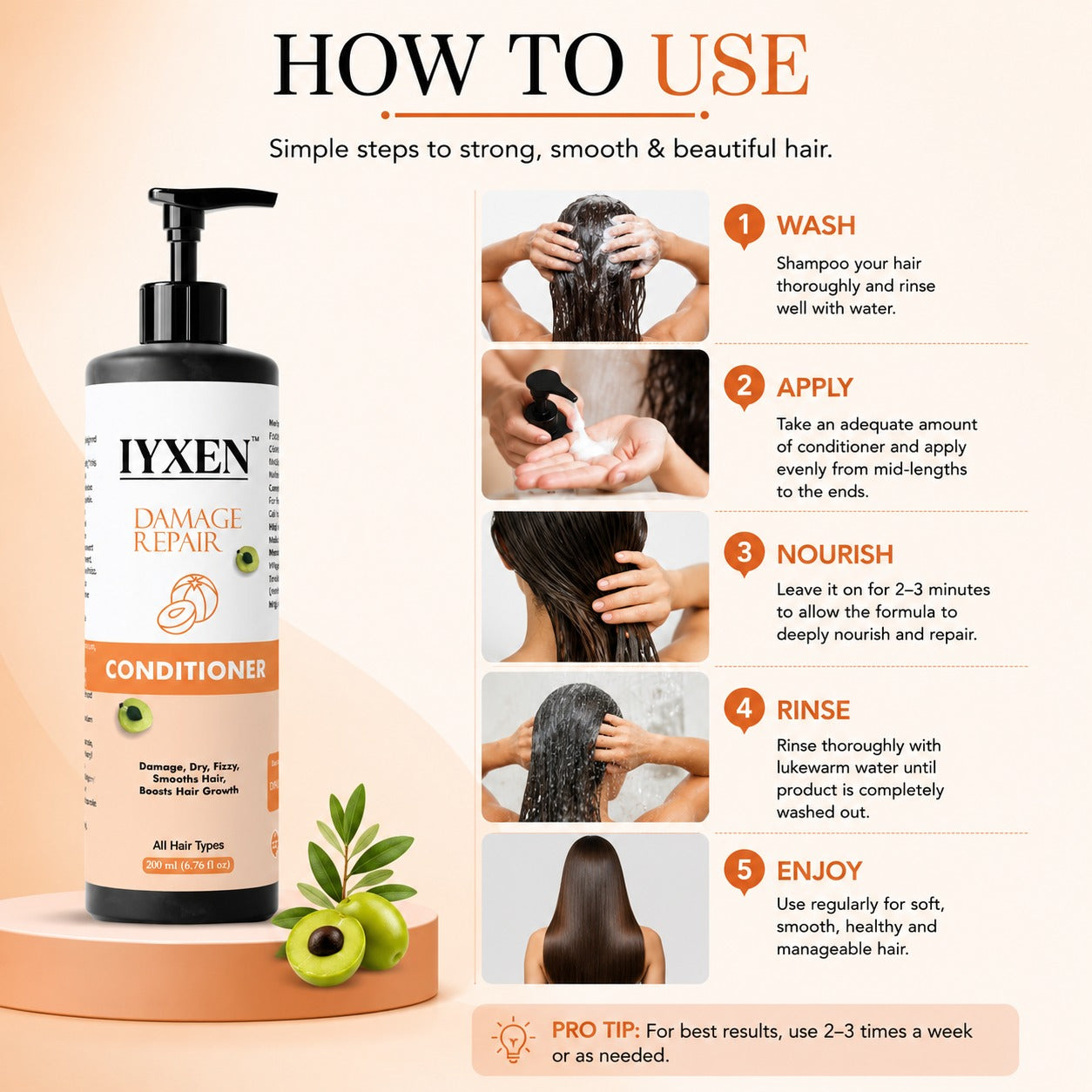 Iyxen Avocado Damage Repair Conditioner For All Hair Types