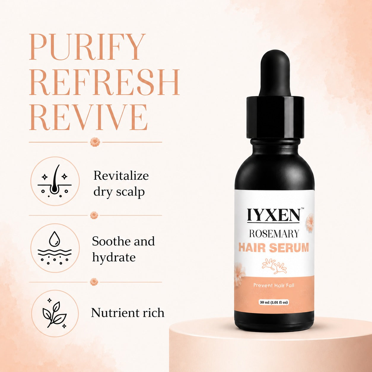 Iyxen Rosemary Biotin Hair Serum For Growth And Hair Fall Control