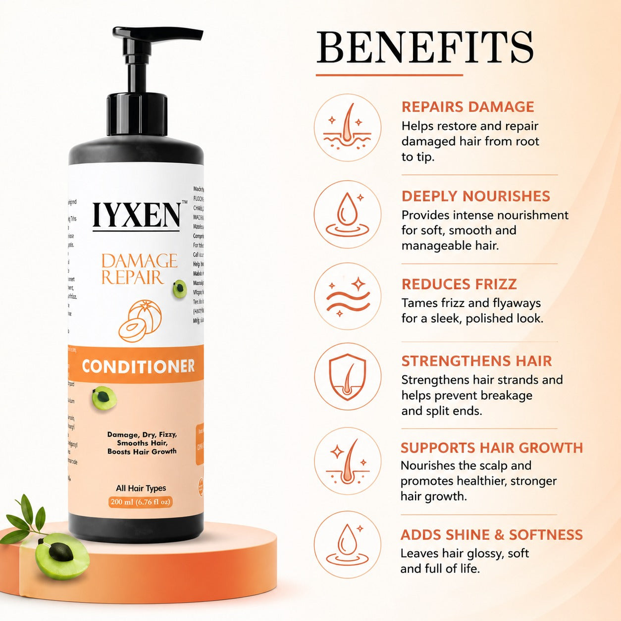 Iyxen Avocado Damage Repair Conditioner For All Hair Types