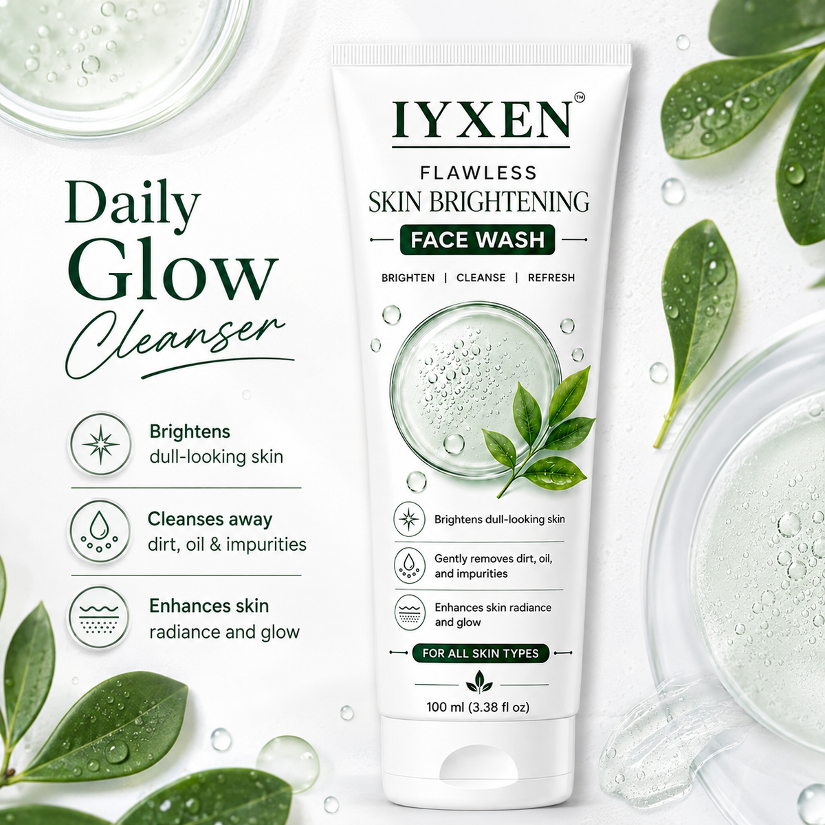 IYXEN Flawless Skin Brightening Face Wash - 100 ml